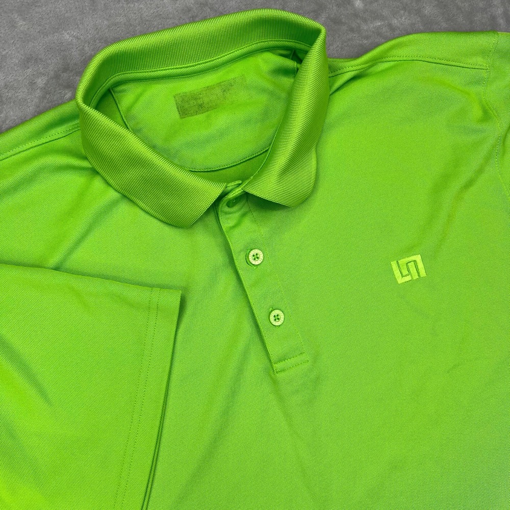 Loudmouth Golf Polo‎ Shirt Men's 2XL Lime Green Short Sleeve Golf Sports Stretch